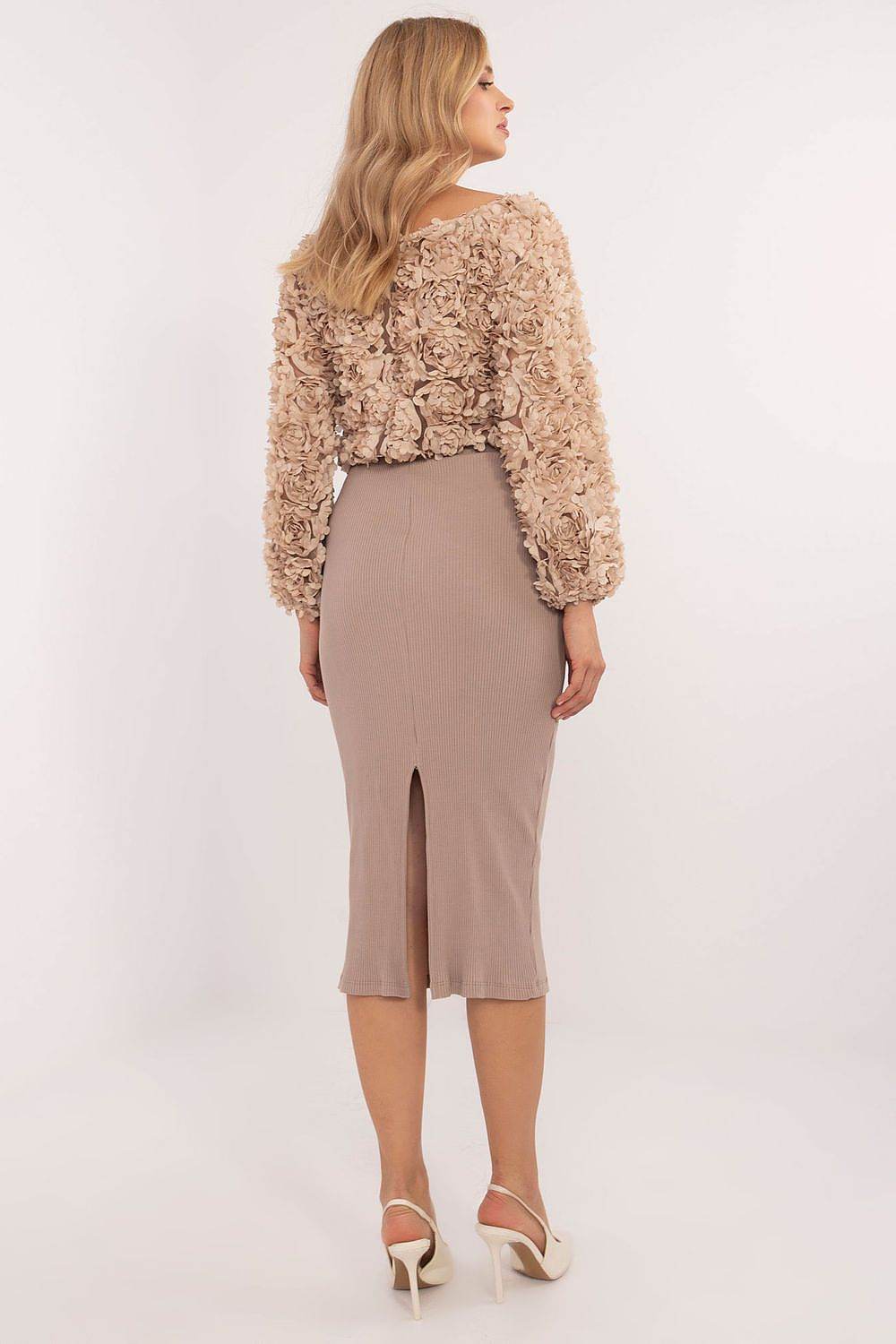 Comfortable Ribbed Midi Skirt for Everyday Wear - INDIEZ COUTURE