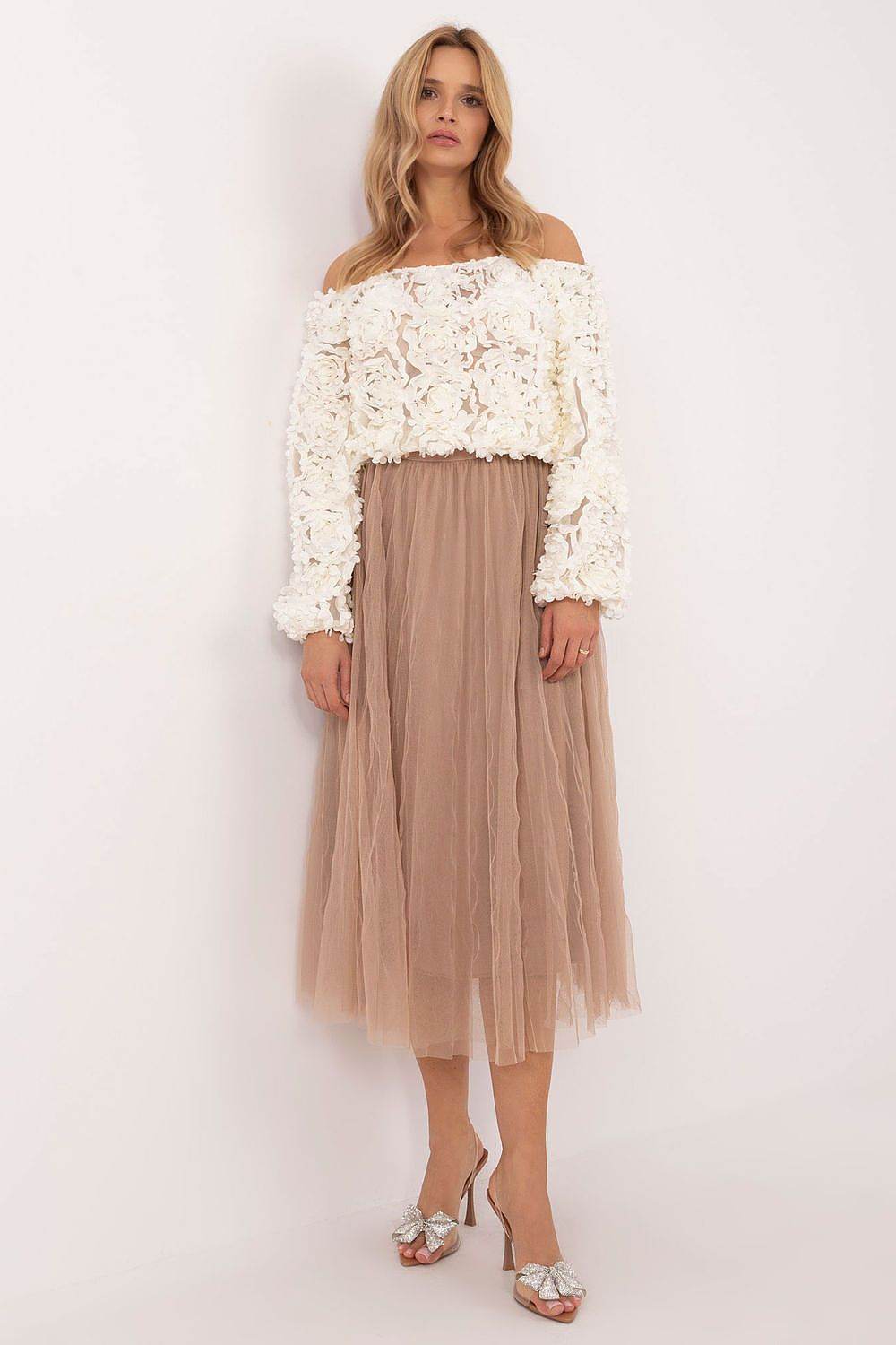 Lightweight Midi Tulle Skirt with Elastic Waistband - INDIEZ COUTURE