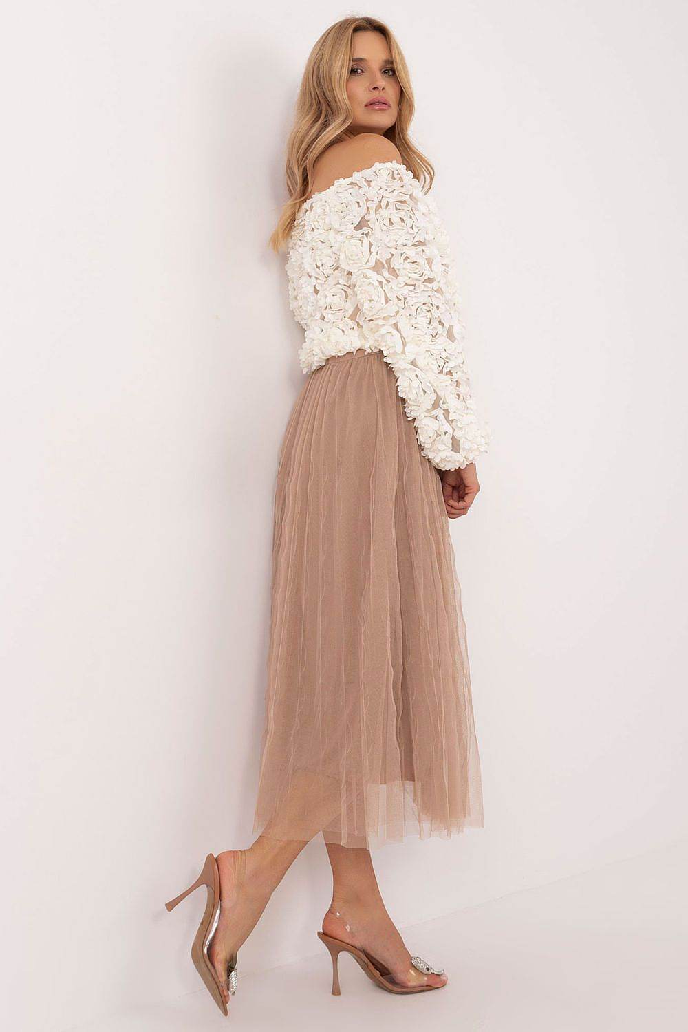 Lightweight Midi Tulle Skirt with Elastic Waistband - INDIEZ COUTURE