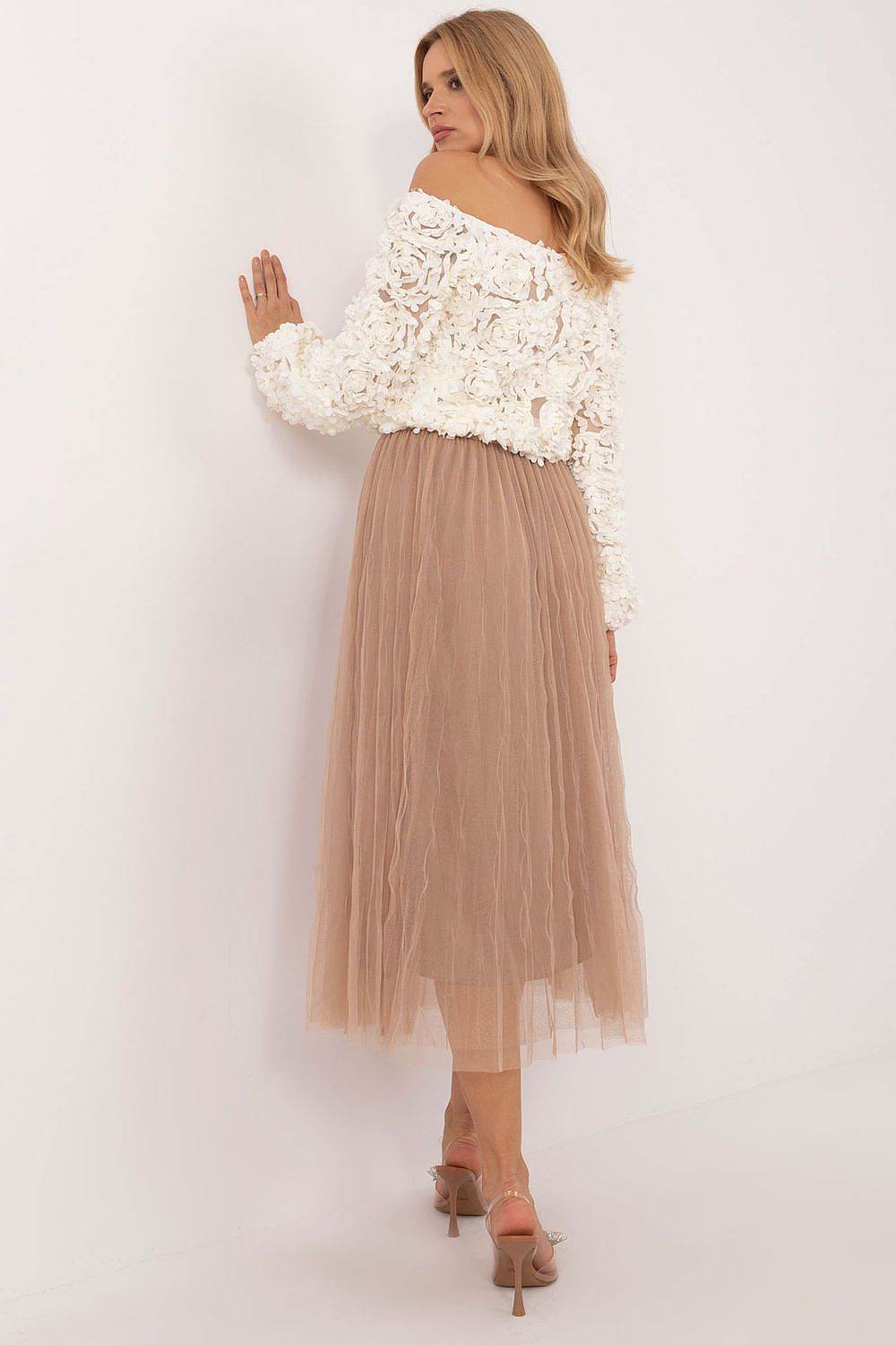 Lightweight Midi Tulle Skirt with Elastic Waistband - INDIEZ COUTURE