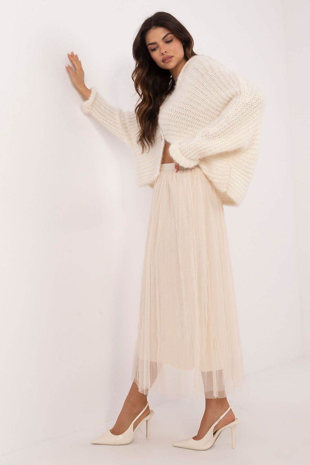 Lightweight Midi Tulle Skirt with Elastic Waistband - INDIEZ COUTURE