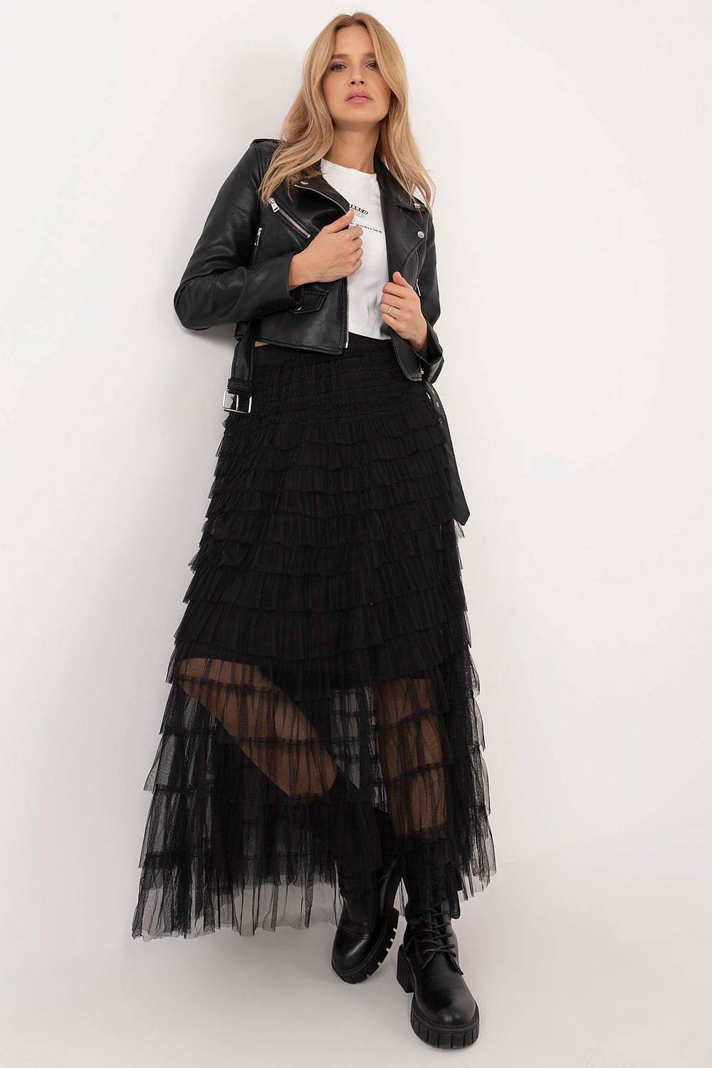 Elegant Midi Tulle Skirt with Ruffles - INDIEZ COUTURE