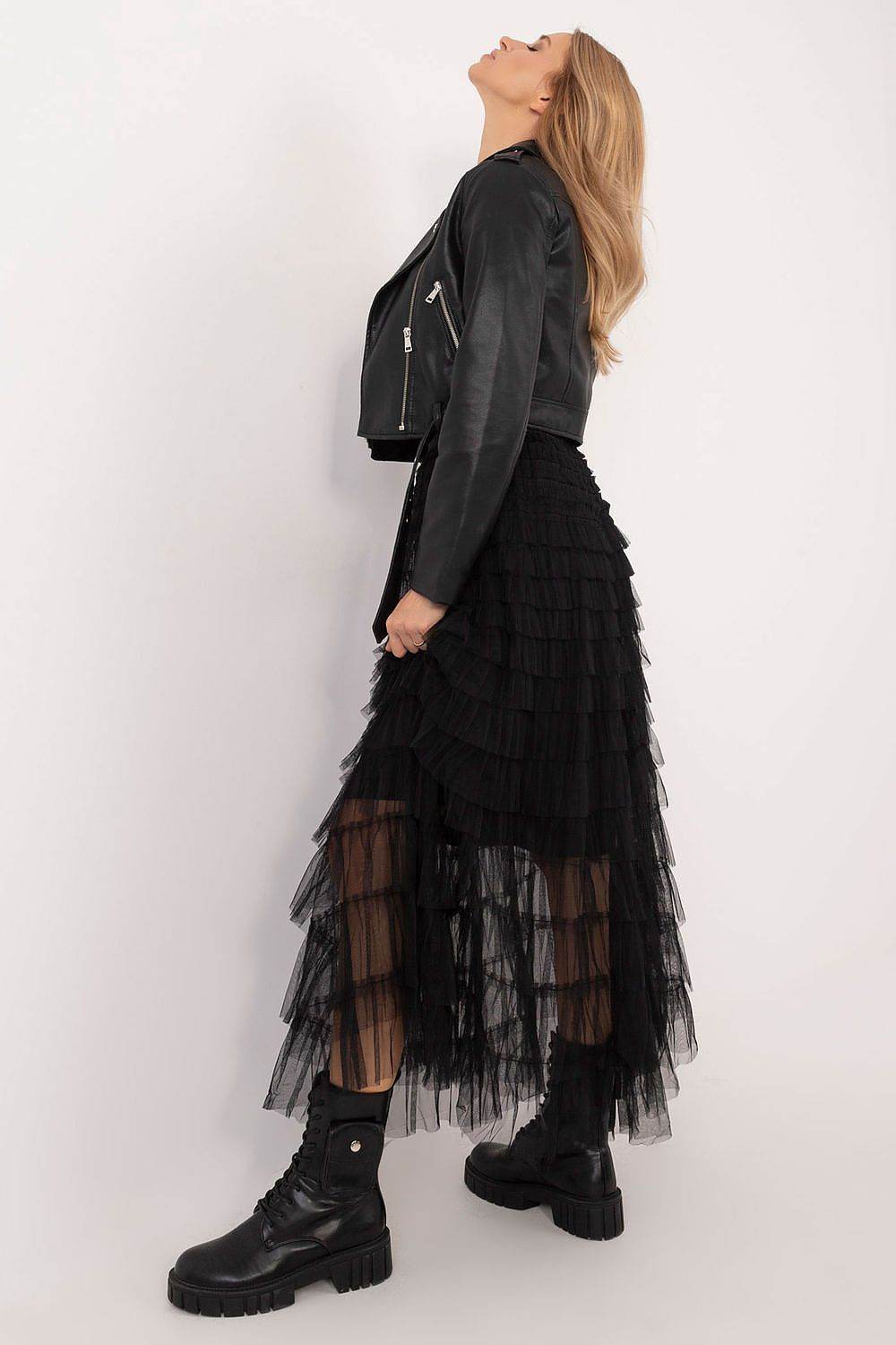 Elegant Midi Tulle Skirt with Ruffles - INDIEZ COUTURE