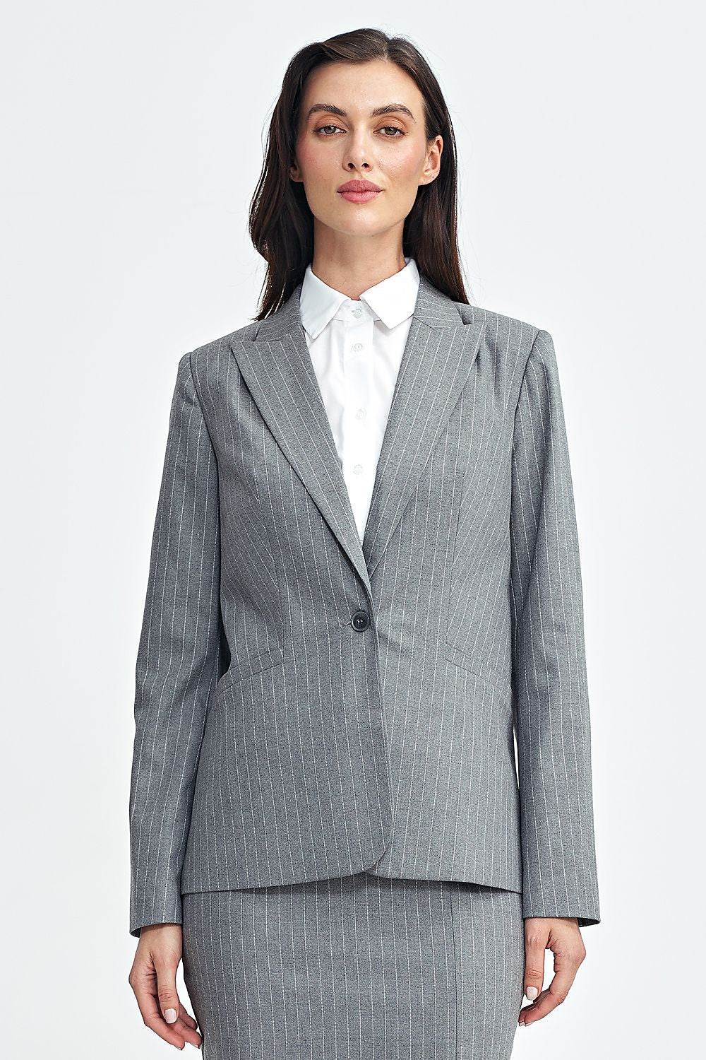 Tailored Fit Jacket with Classic Lapel Collar - INDIEZ COUTURE