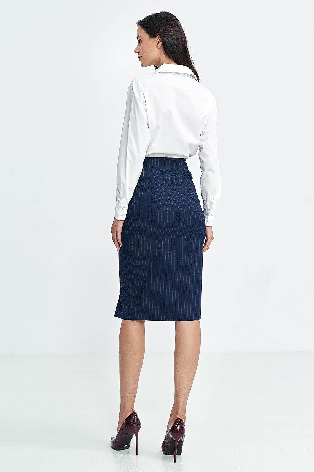 High Waist Tennis Stripe Skirt with Button Detail - INDIEZ COUTURE