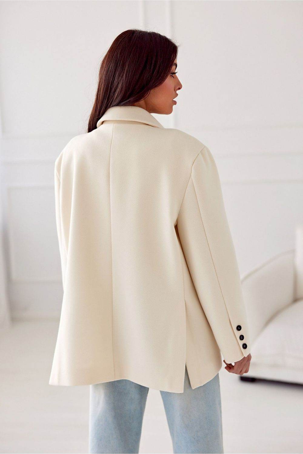 Voluminous Cut Jacket with Decorative Lapels - INDIEZ COUTURE