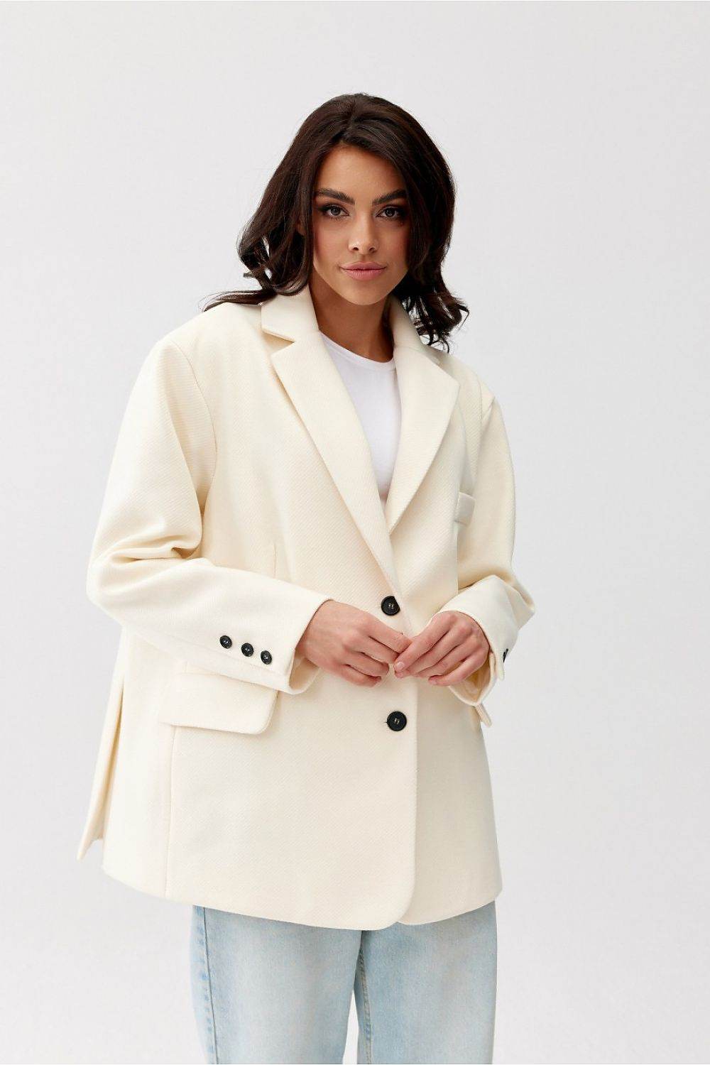 Voluminous Cut Jacket with Decorative Lapels - INDIEZ COUTURE