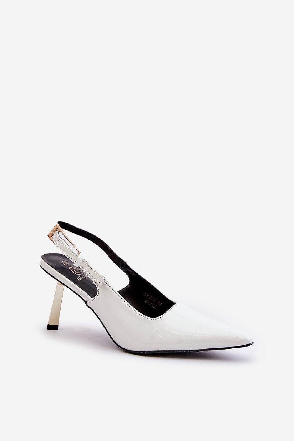 Elegant Eco Leather Stilettos with Gold Heel - INDIEZ COUTURE