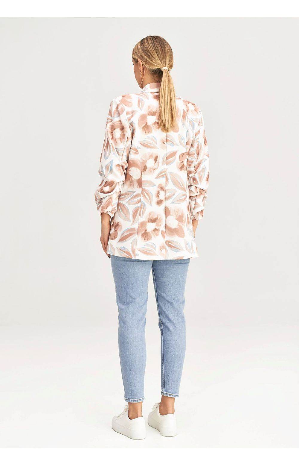 Loose Jacket with Pleated Sleeves and Lining - INDIEZ COUTURE