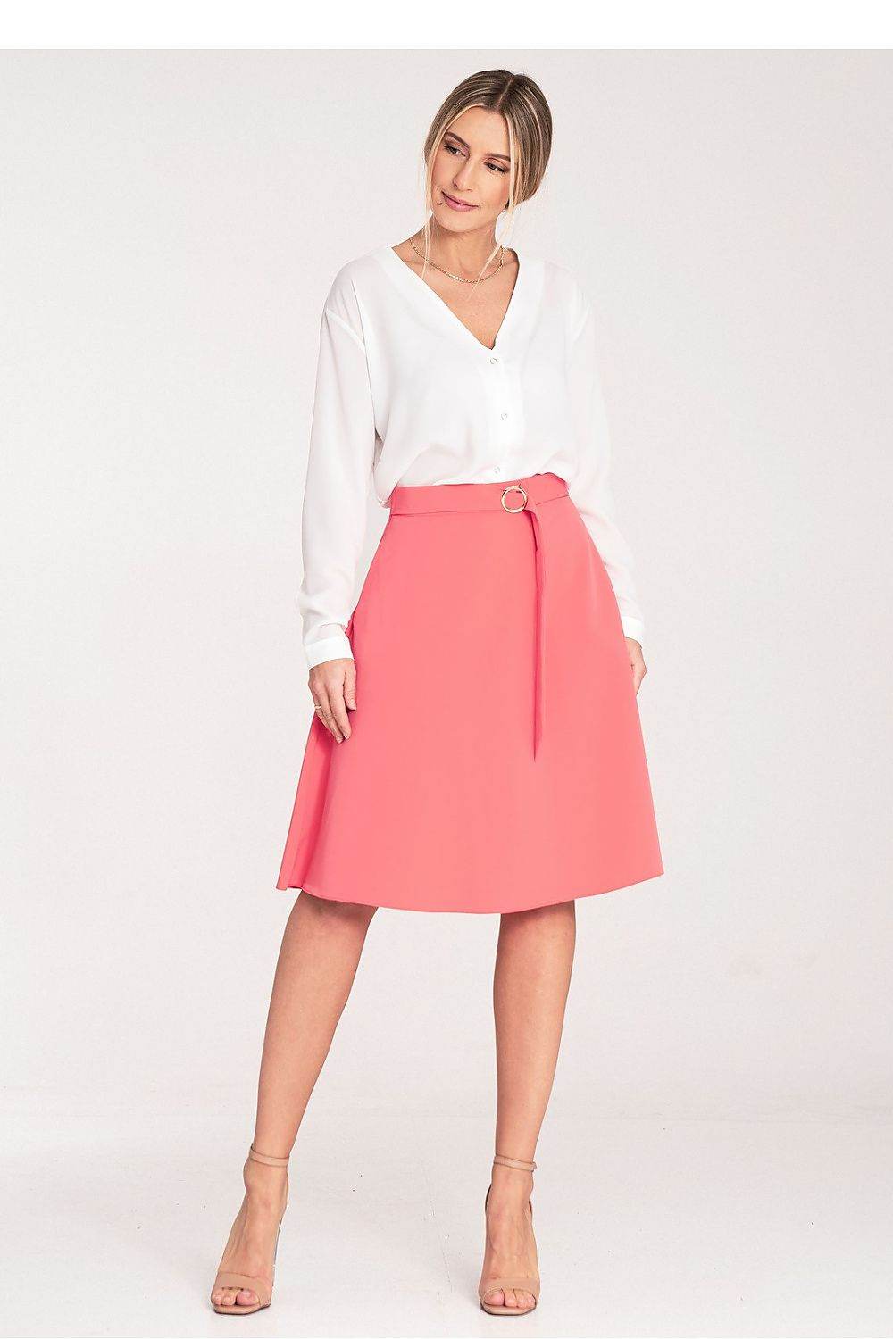 Flared Knee-Length Skirt with Pockets - INDIEZ COUTURE