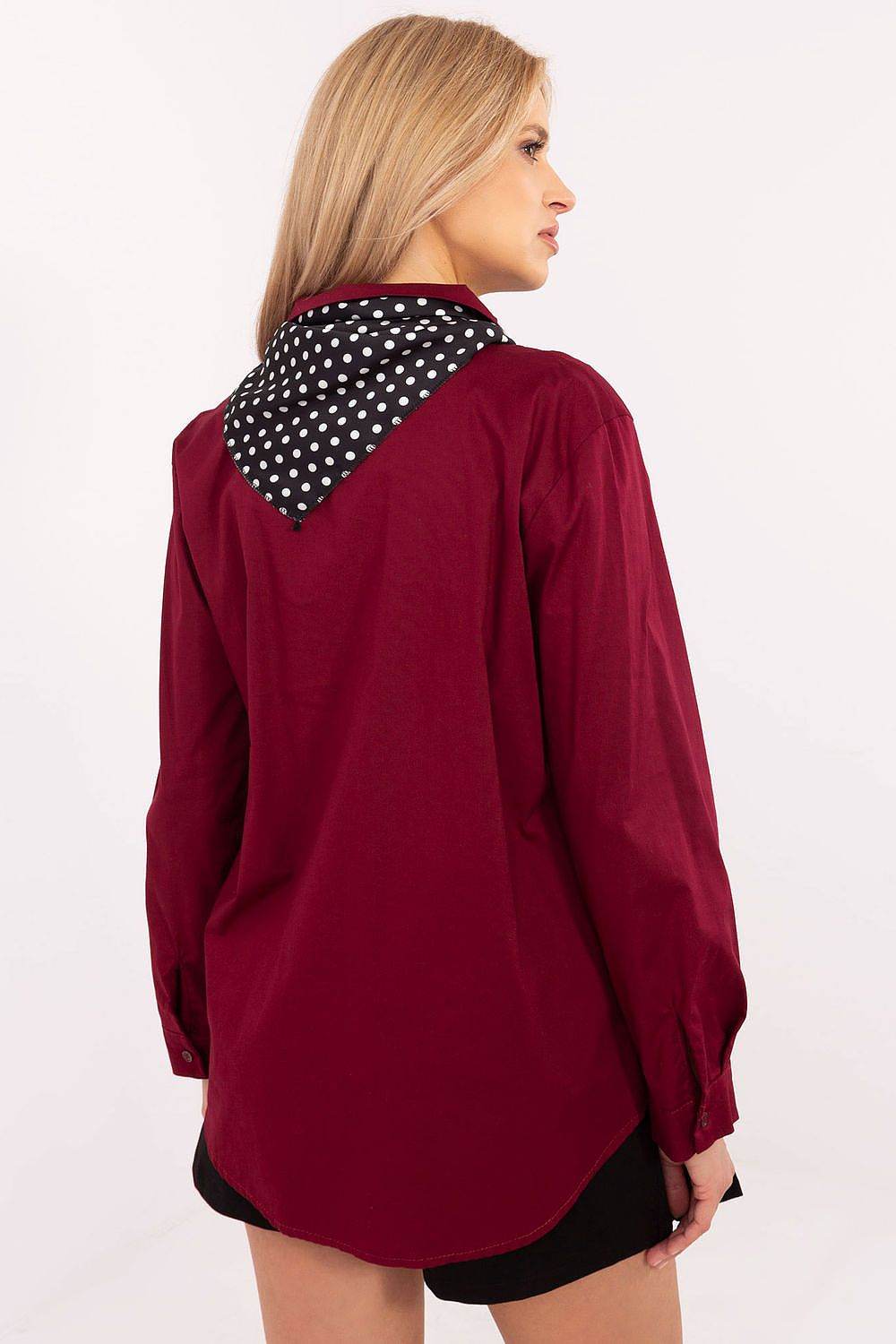 Elegant Long Sleeve Women's Shirt in High-Quality Cotton with Classic Collar - INDIEZ COUTURE