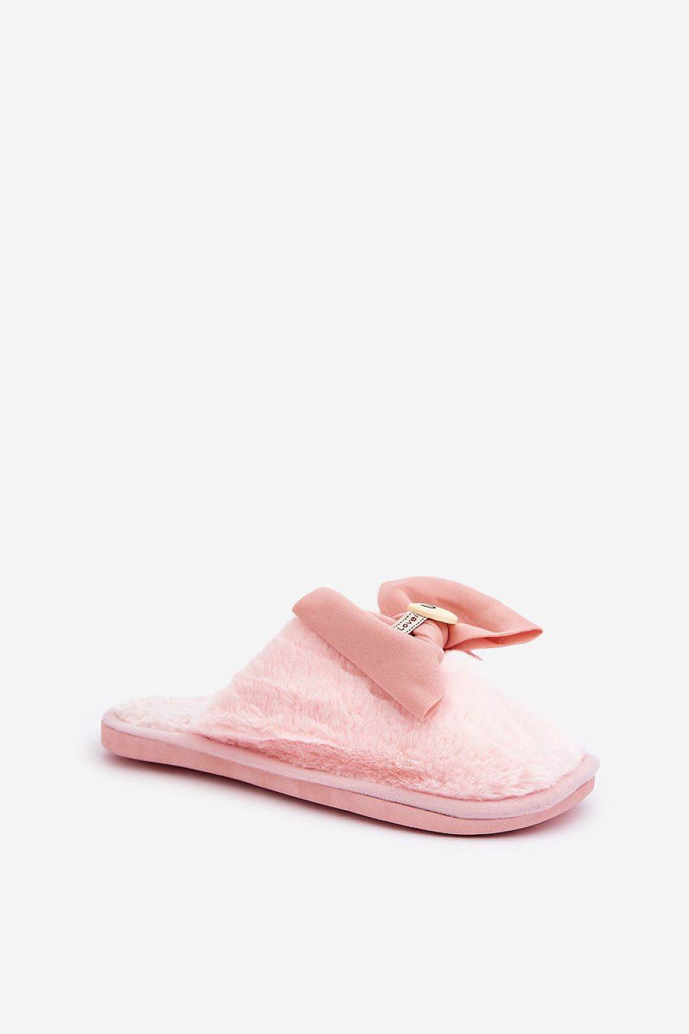 Warm Women's Slippers with Soft Fur and Cute Bow - INDIEZ COUTURE