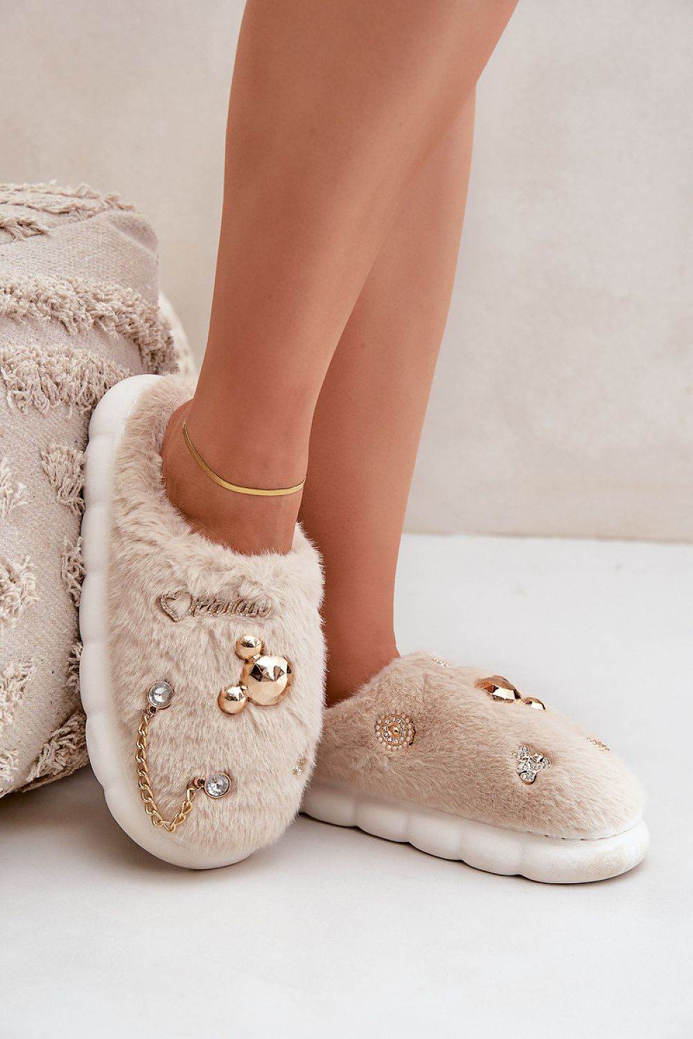 Stylish Women's Fur Slippers for Cold Days - INDIEZ COUTURE