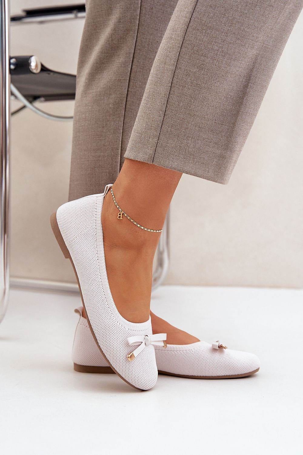 Comfortable Mesh Ballerina Flats with Bow Detail - INDIEZ COUTURE