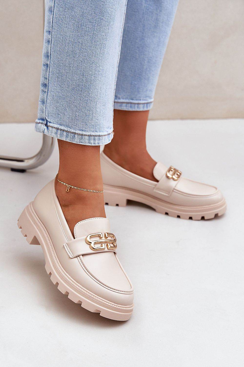 Eco Leather Women's Moccasins with Gold Detail - INDIEZ COUTURE