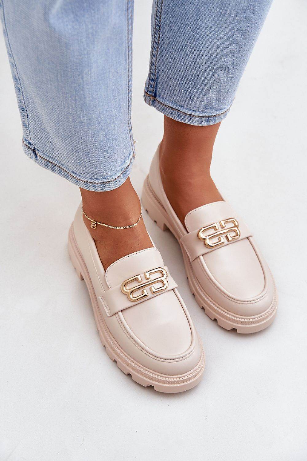 Eco Leather Women's Moccasins with Gold Detail - INDIEZ COUTURE
