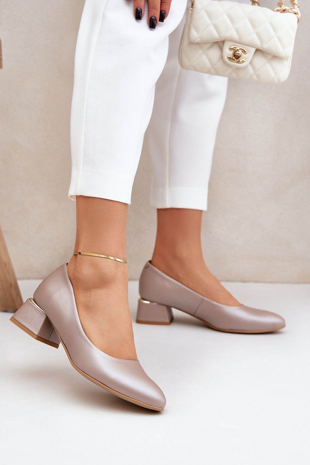 Elegant Leather Heel Pumps with Comfortable Insole - INDIEZ COUTURE