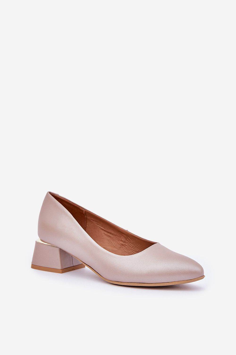 Elegant Leather Heel Pumps with Comfortable Insole - INDIEZ COUTURE