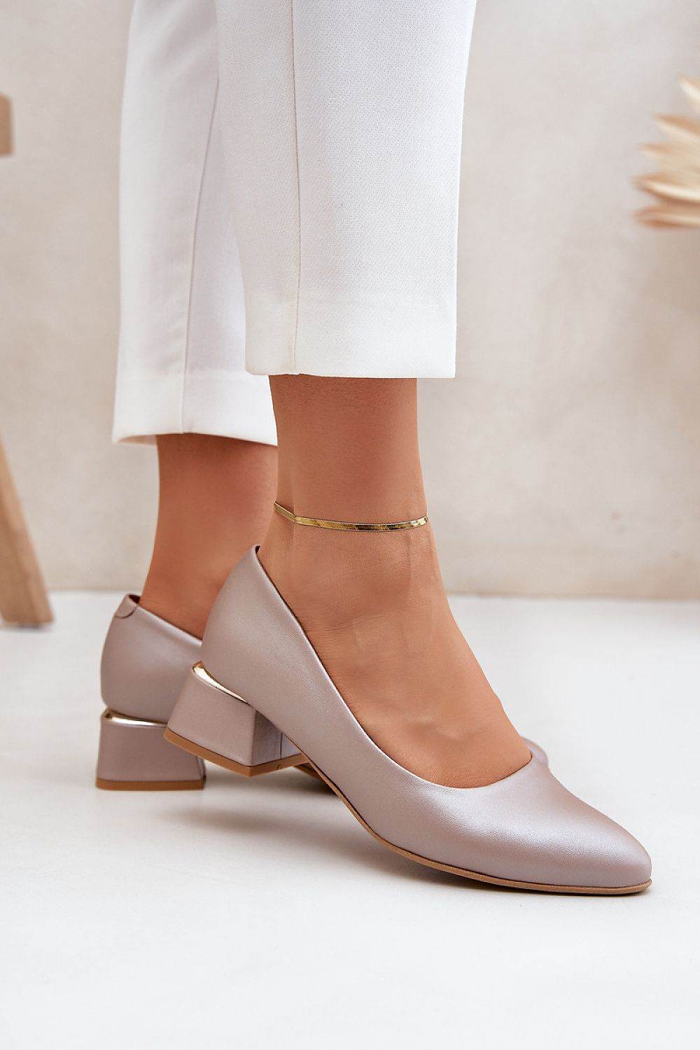 Elegant Leather Heel Pumps with Comfortable Insole - INDIEZ COUTURE