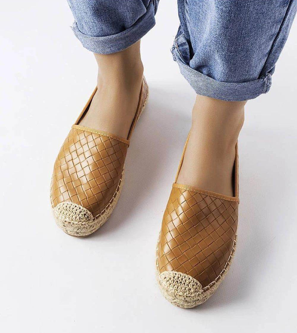 Brown Espadrille Solea with Embossing and Eco-Leather Design - INDIEZ COUTURE