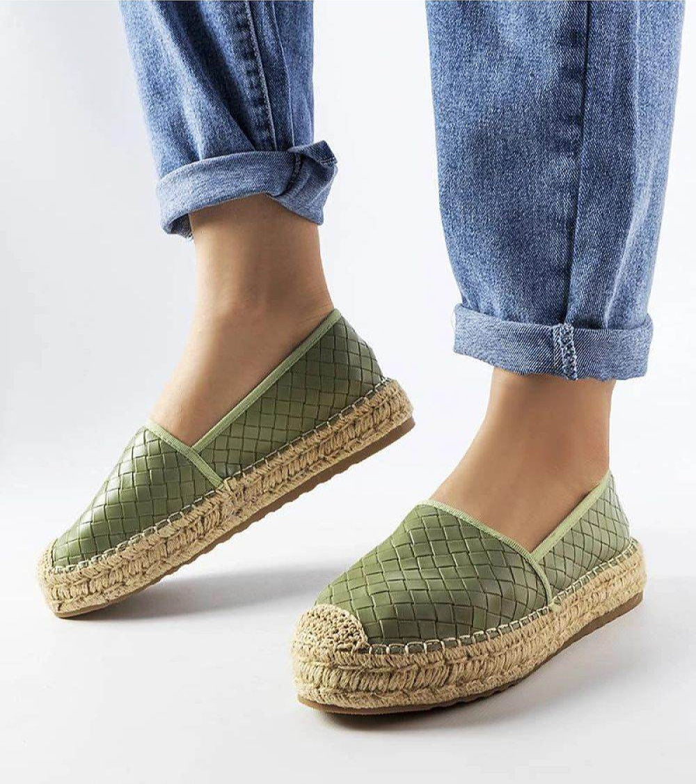 Brown Espadrille Solea with Embossing and Eco-Leather Design - INDIEZ COUTURE