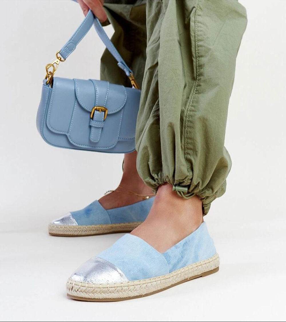 Surana Espadrilles with Innovative Blue-Silver Shine for Maximum Comfort - INDIEZ COUTURE