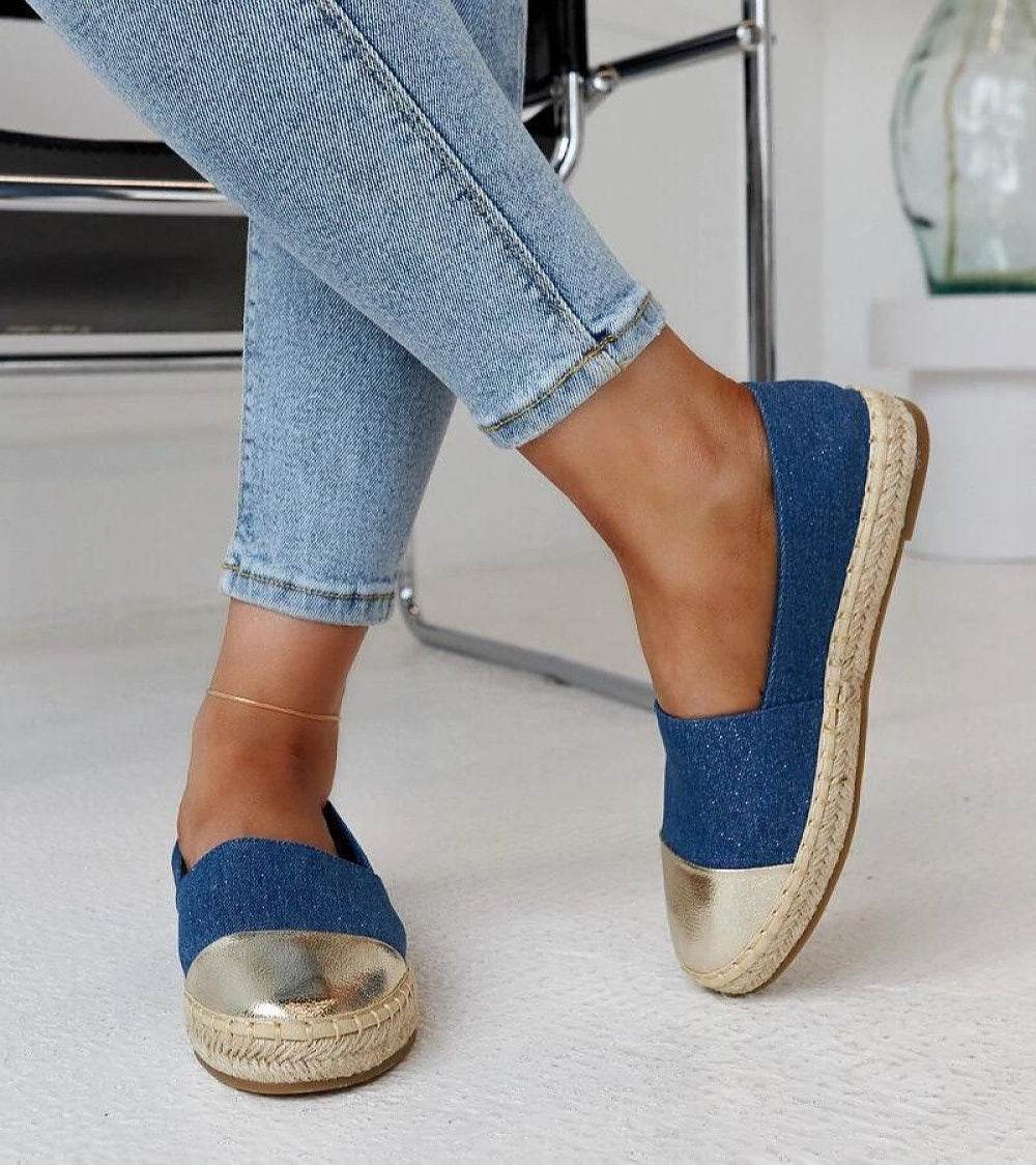 Surana Espadrilles with Innovative Blue-Silver Shine for Maximum Comfort - INDIEZ COUTURE