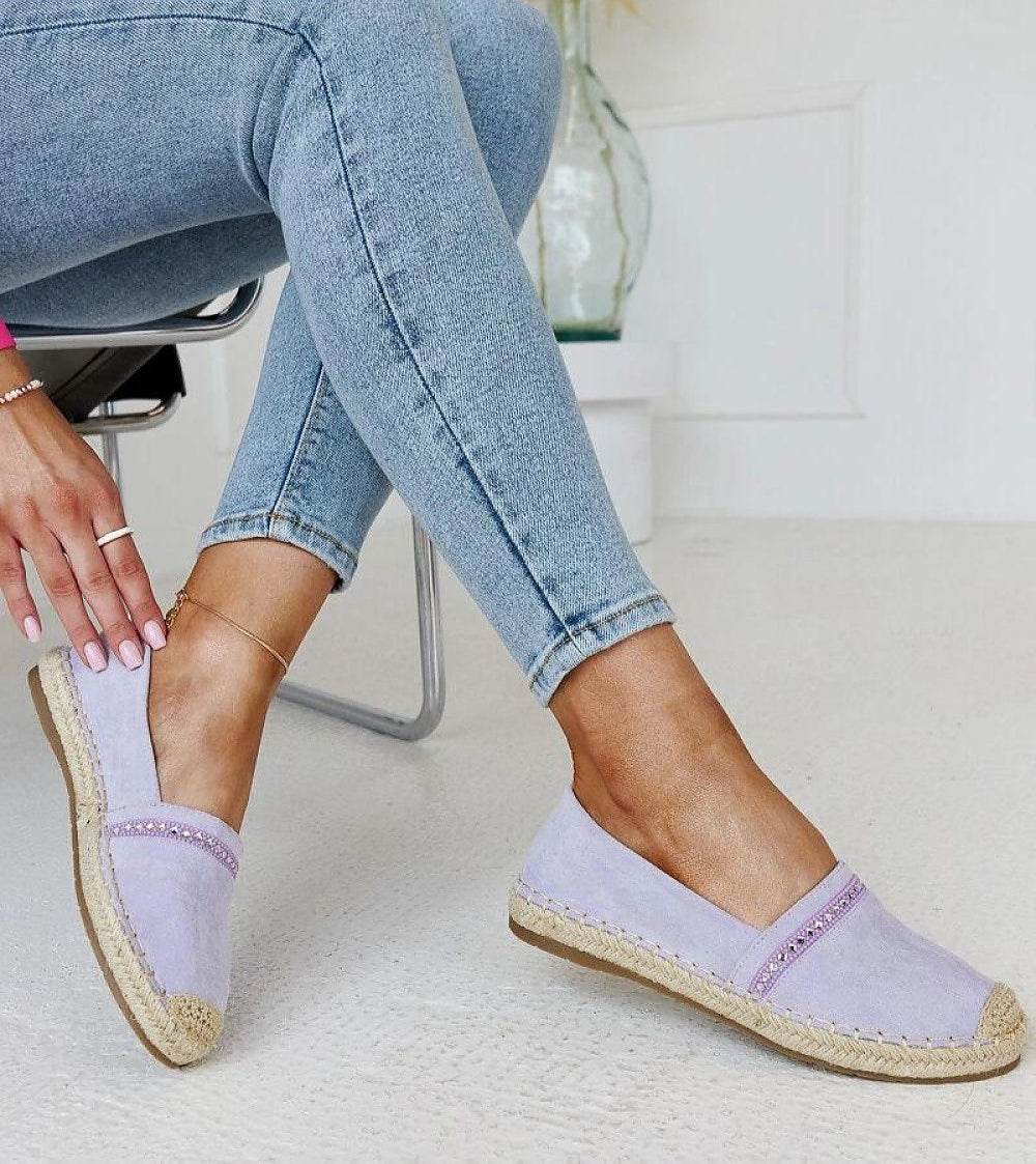 Comfortable Orange Espadrilles with Abia Zirconia and Rubber Sole - INDIEZ COUTURE