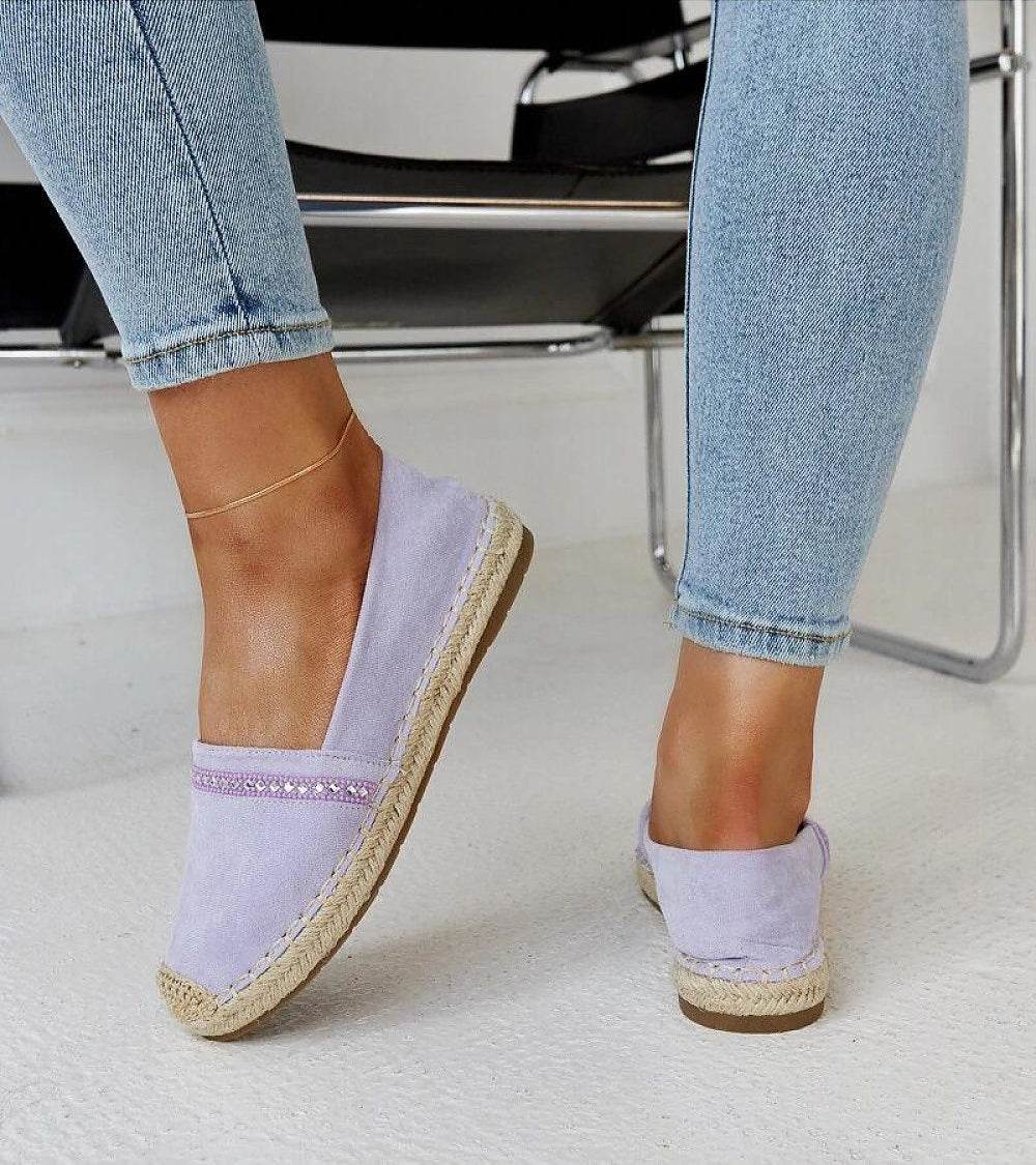 Comfortable Orange Espadrilles with Abia Zirconia and Rubber Sole - INDIEZ COUTURE