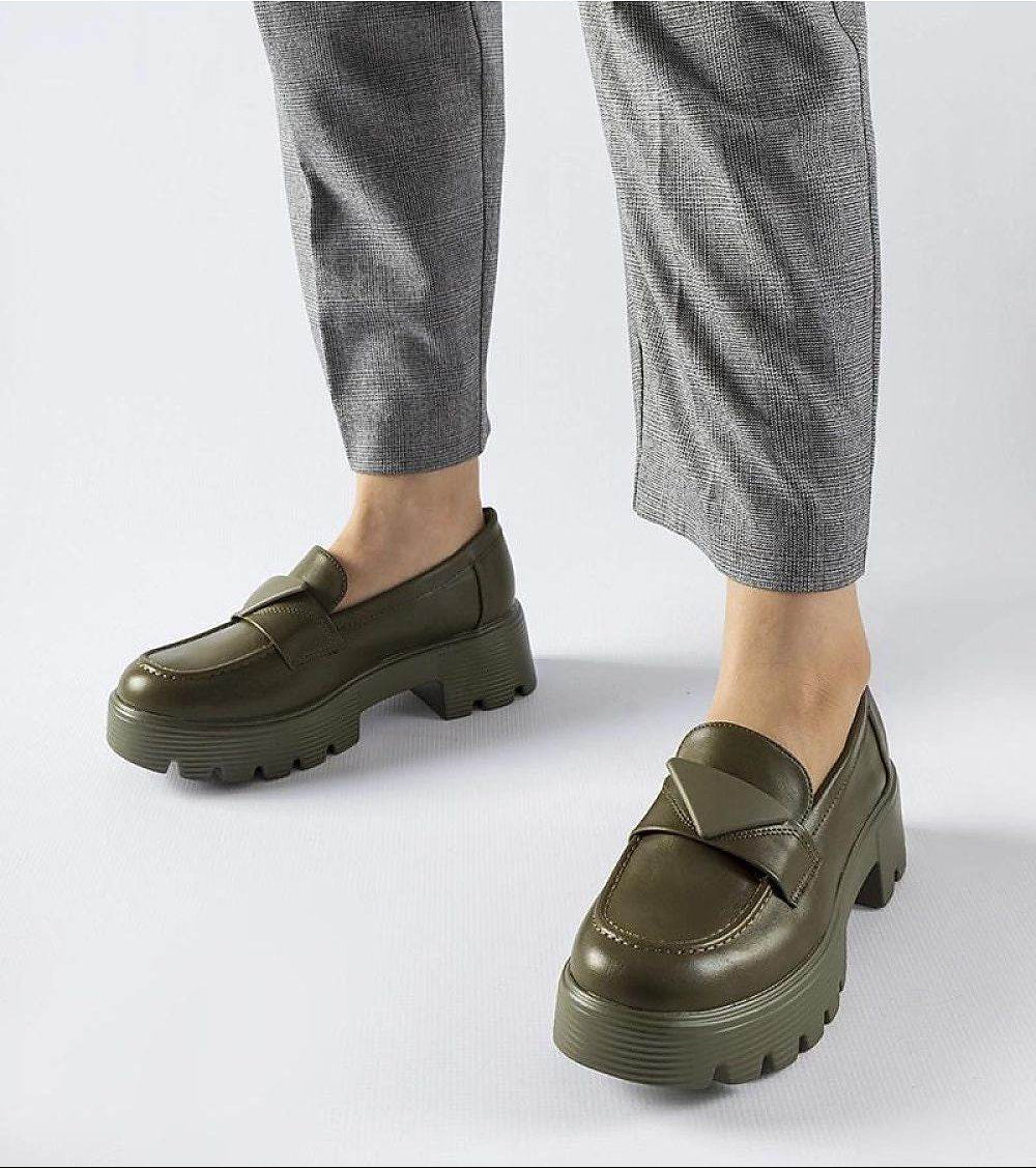 Stylish Slip-On Loafers with Green Sole - INDIEZ COUTURE