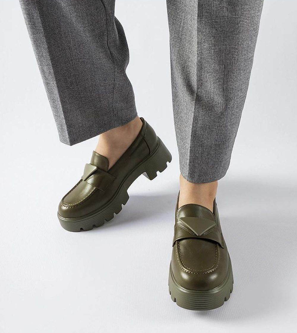 Stylish Slip-On Loafers with Green Sole - INDIEZ COUTURE