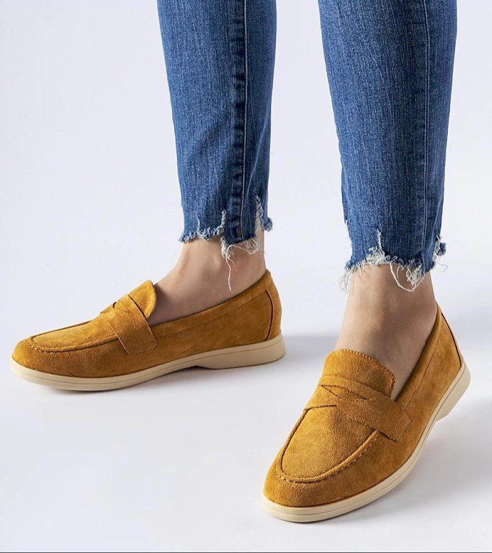 Elegant Eco-Friendly Suede Loafers for Women - INDIEZ COUTURE