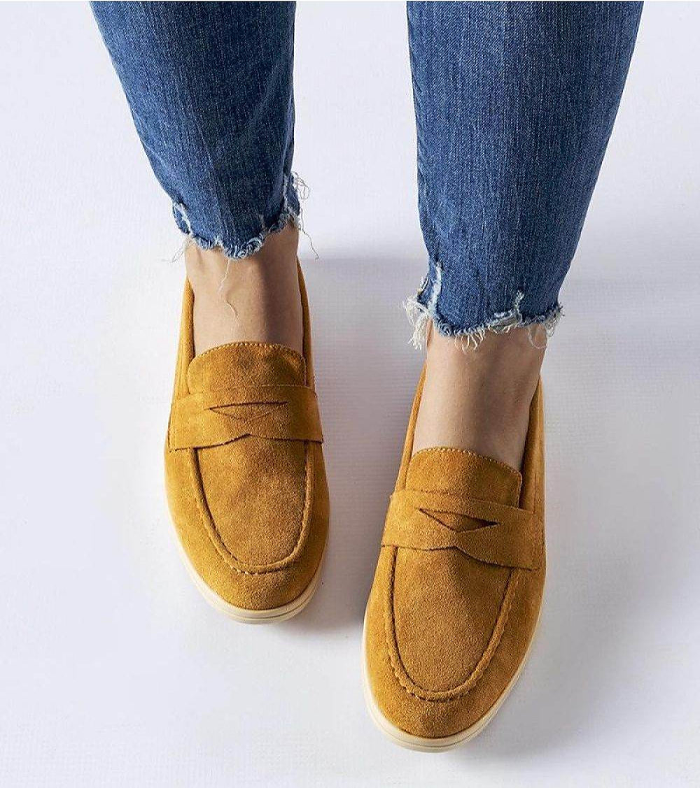 Elegant Eco-Friendly Suede Loafers for Women - INDIEZ COUTURE