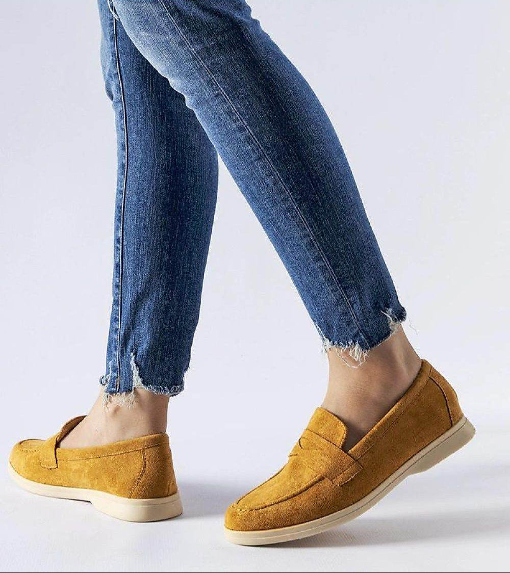 Elegant Eco-Friendly Suede Loafers for Women - INDIEZ COUTURE