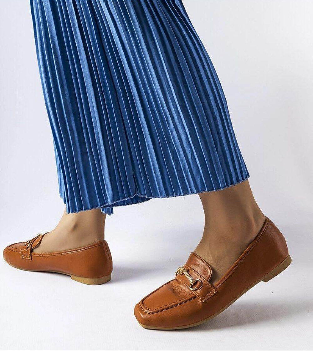 Brown Decorative Moccasins with Comfortable Sole - INDIEZ COUTURE