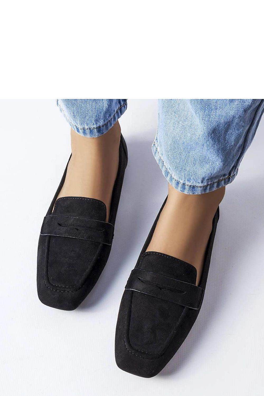 Black Eco-Suede Loafers with Minimalist Design - INDIEZ COUTURE