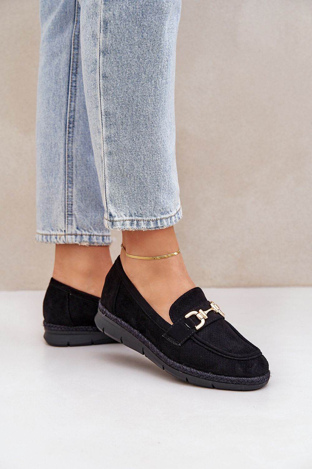 Women's Eco Suede Moccasins with Elegant Golden Detail - INDIEZ COUTURE