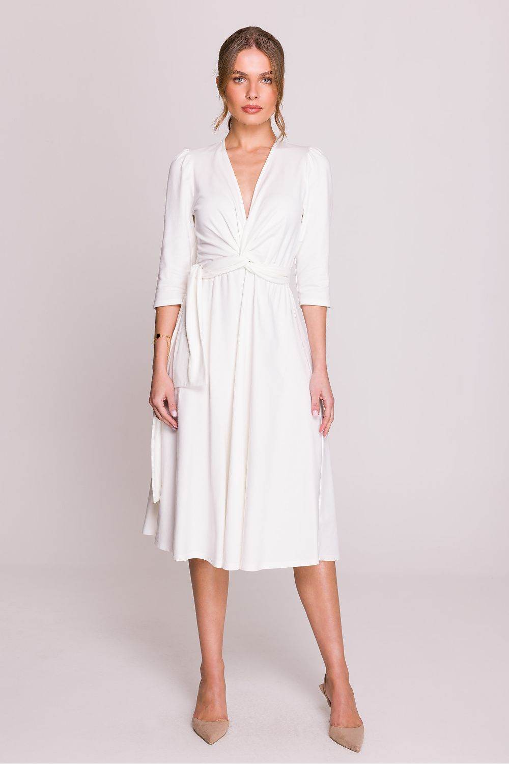 Elegant Modal Daydress with Flattering V-Neck Design - INDIEZ COUTURE