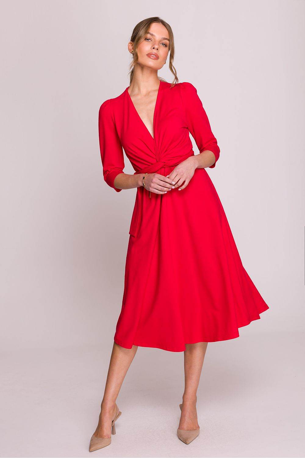 Elegant Modal Daydress with Flattering V-Neck Design - INDIEZ COUTURE