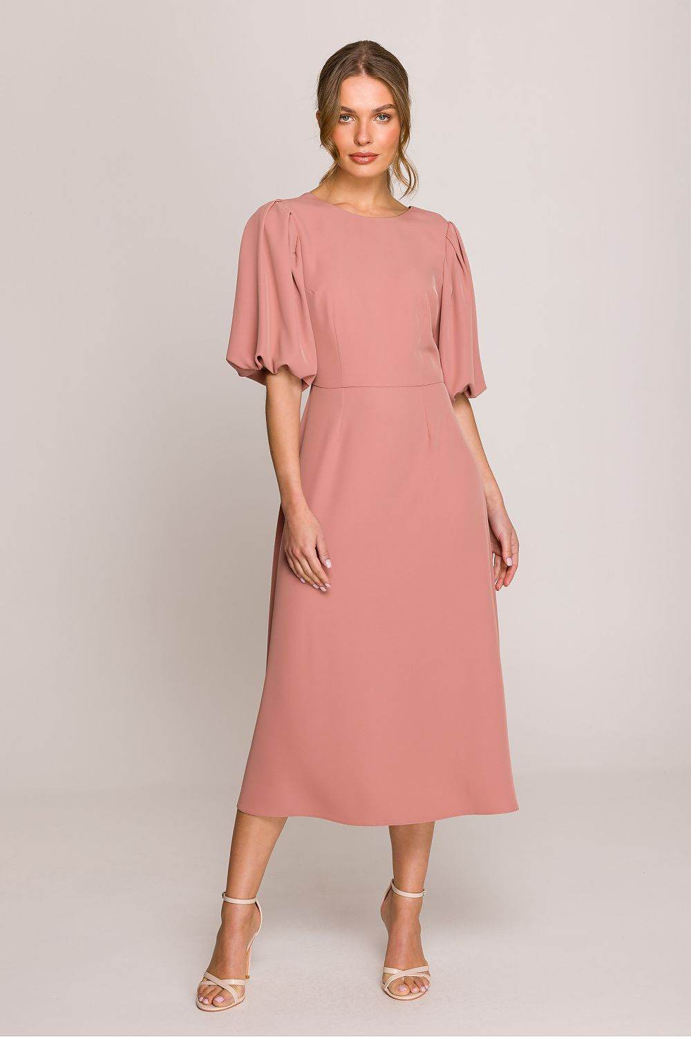 Romantic Midi Dress with Elegant Flared Silhouette - INDIEZ COUTURE