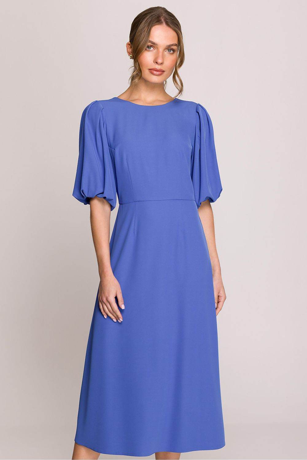 Romantic Midi Dress with Elegant Flared Silhouette - INDIEZ COUTURE