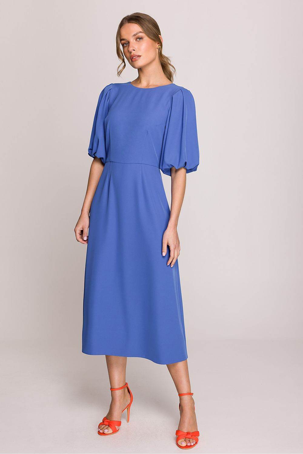 Romantic Midi Dress with Elegant Flared Silhouette - INDIEZ COUTURE