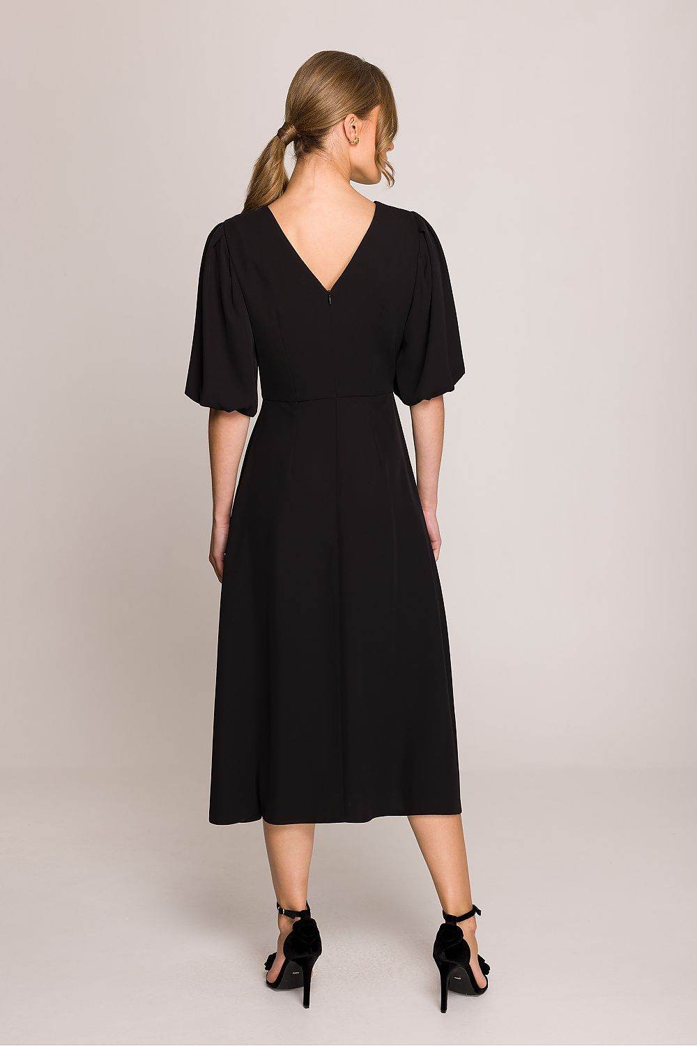 Romantic Midi Dress with Elegant Flared Silhouette - INDIEZ COUTURE