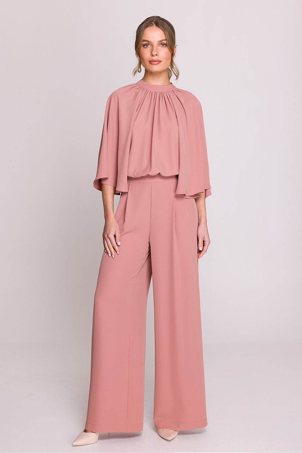 Elegant Ruched Jumpsuit with Kimono Sleeves - INDIEZ COUTURE