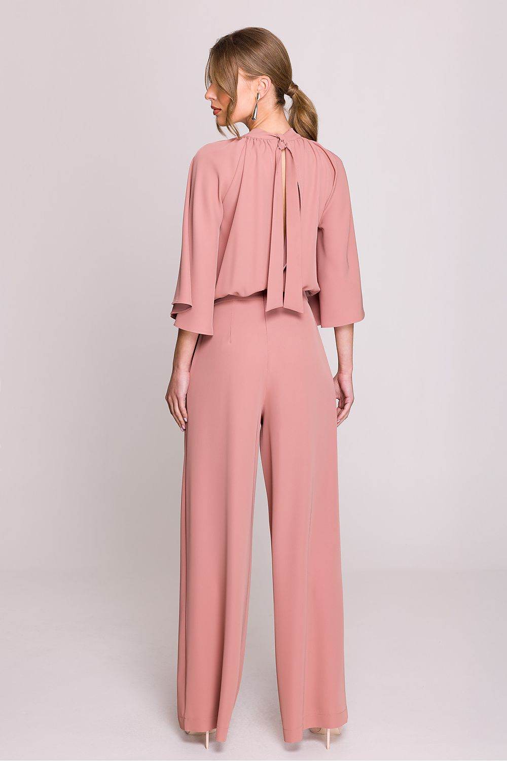 Elegant Ruched Jumpsuit with Kimono Sleeves - INDIEZ COUTURE