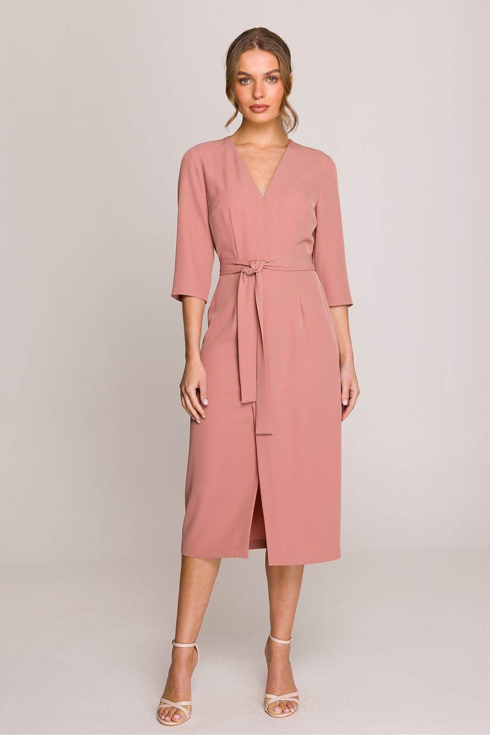 Elegant Midi Dress with Fitted Silhouette Design - INDIEZ COUTURE