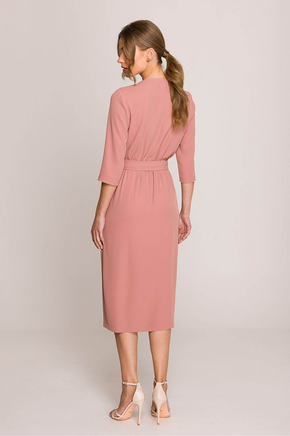 Elegant Midi Dress with Fitted Silhouette Design - INDIEZ COUTURE