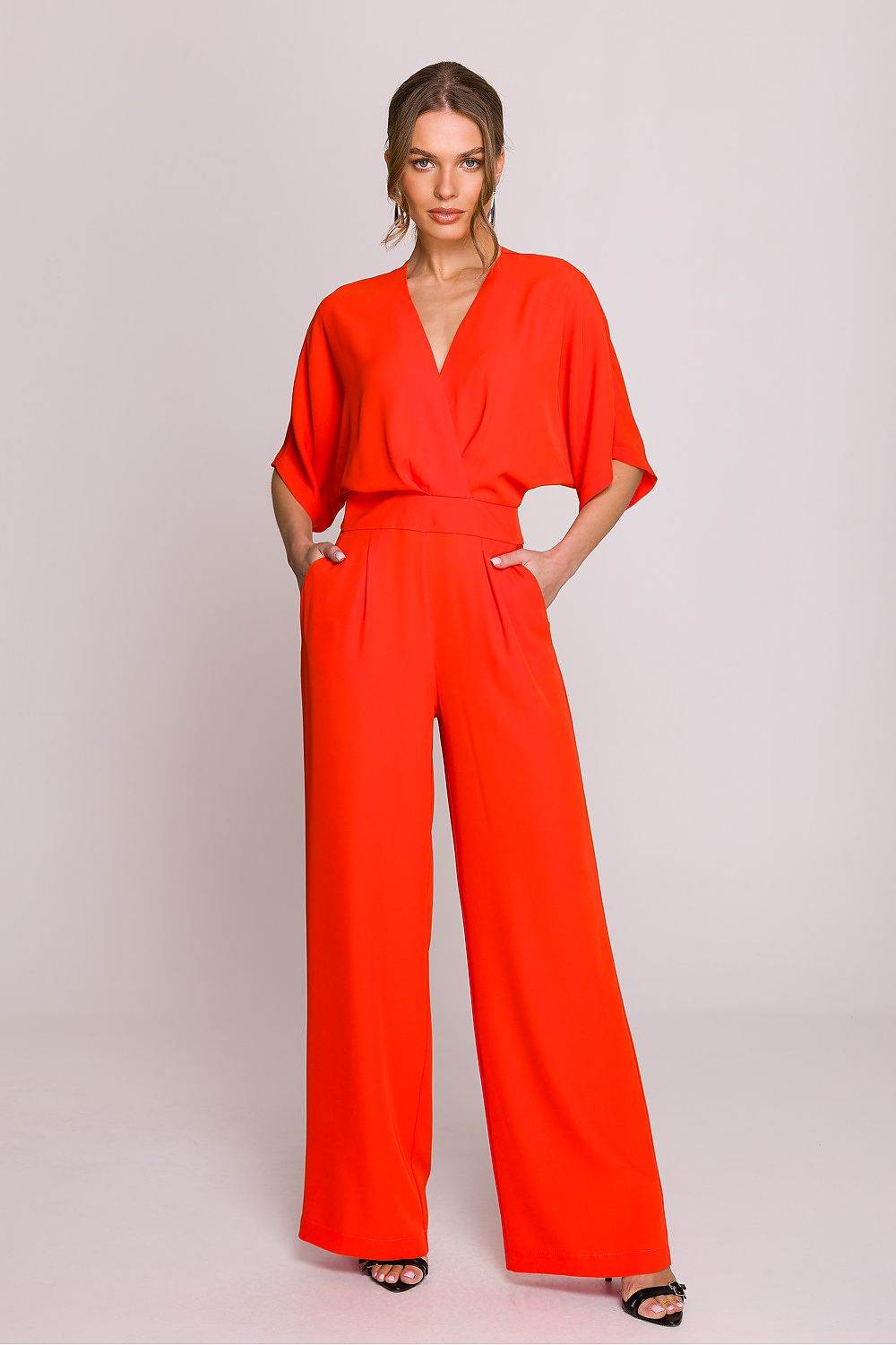 Elegant Women's Jumpsuit with Flattering Wrap Design - INDIEZ COUTURE