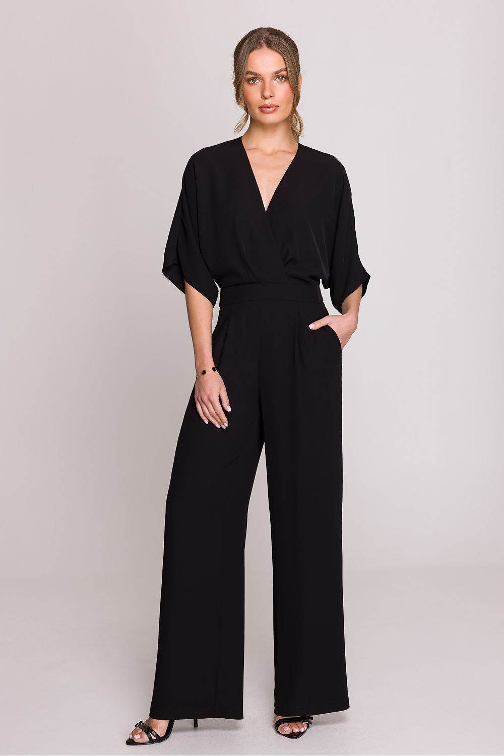 Elegant Women's Jumpsuit with Flattering Wrap Design - INDIEZ COUTURE