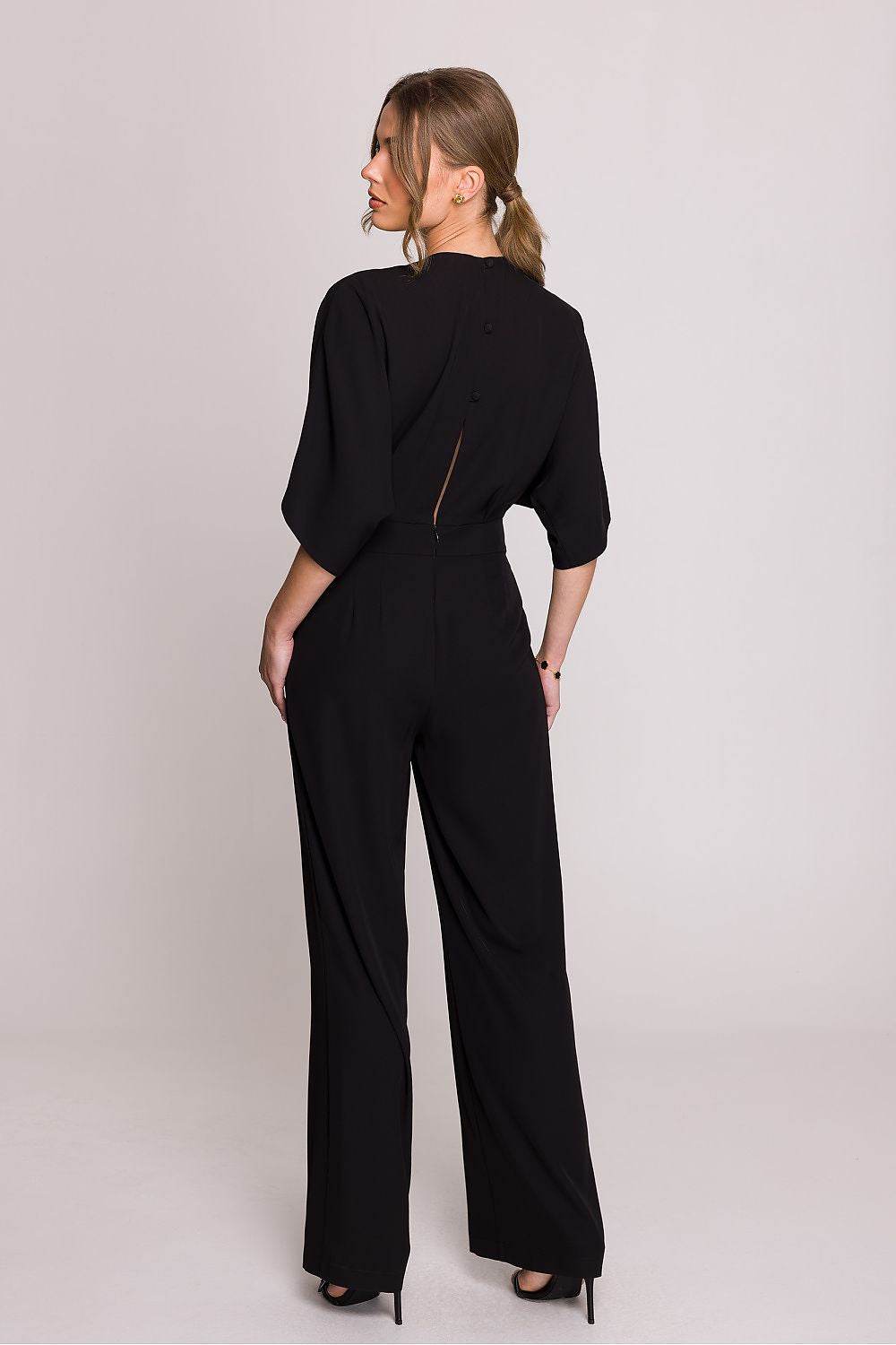 Elegant Women's Jumpsuit with Flattering Wrap Design - INDIEZ COUTURE
